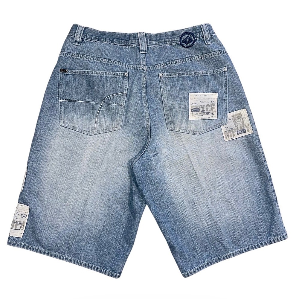 Enyce‎ Baggy Denim Shorts Mens 36 Light Wash Blue Vintage Y2K Hip Hop Streetwear